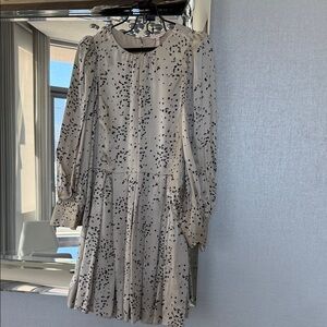 Rebecca Taylor Black and Cream Long Sleeve Dress